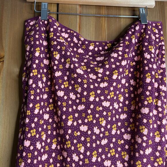 Free People In Real Life Midi Skirt Plum Size 12 Bohemian Hippie Vamp Whimsigoth - Picture 6 of 11